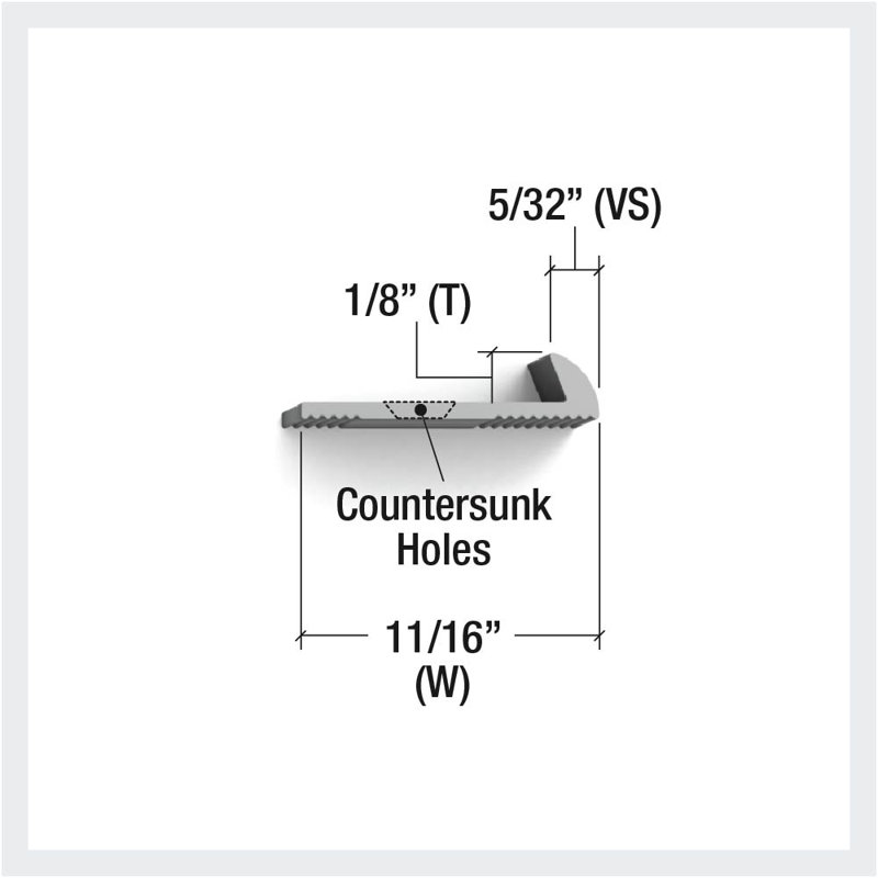 ARD-A-030-A1-C, réducteur en aluminium sans lèvre, planchers de 3 mm, fraisé