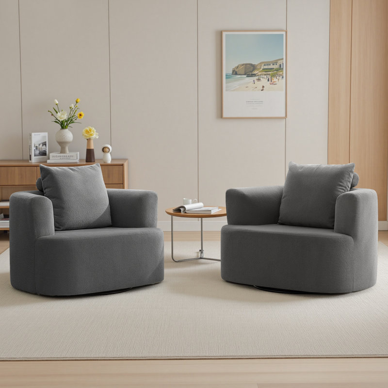 Méridienne pivotante l 41 po avec coussin, Gris foncé