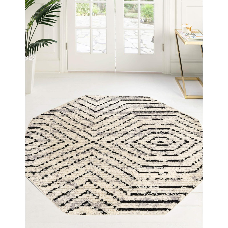 Tharon Geometric Indoor Rug, Octagon 5'3" x 5'3"