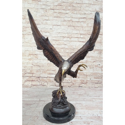 Abdija American Bald Eagle Bronze Statue Sculpture Figure By Moigniez 22 Inches X 17 Inches