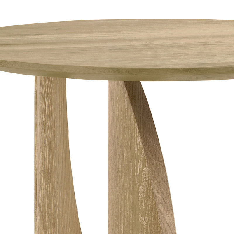 Geometric Solid Wood End Table, Natural Oak
