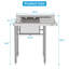 Évier utilitaire en acier inoxydable avec égouttoir, [Grand compartiment] Évier de cuisine commercial