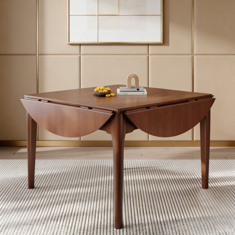 Table de salle à manger pliante en bois massif brun et rouge pour règles chinoises