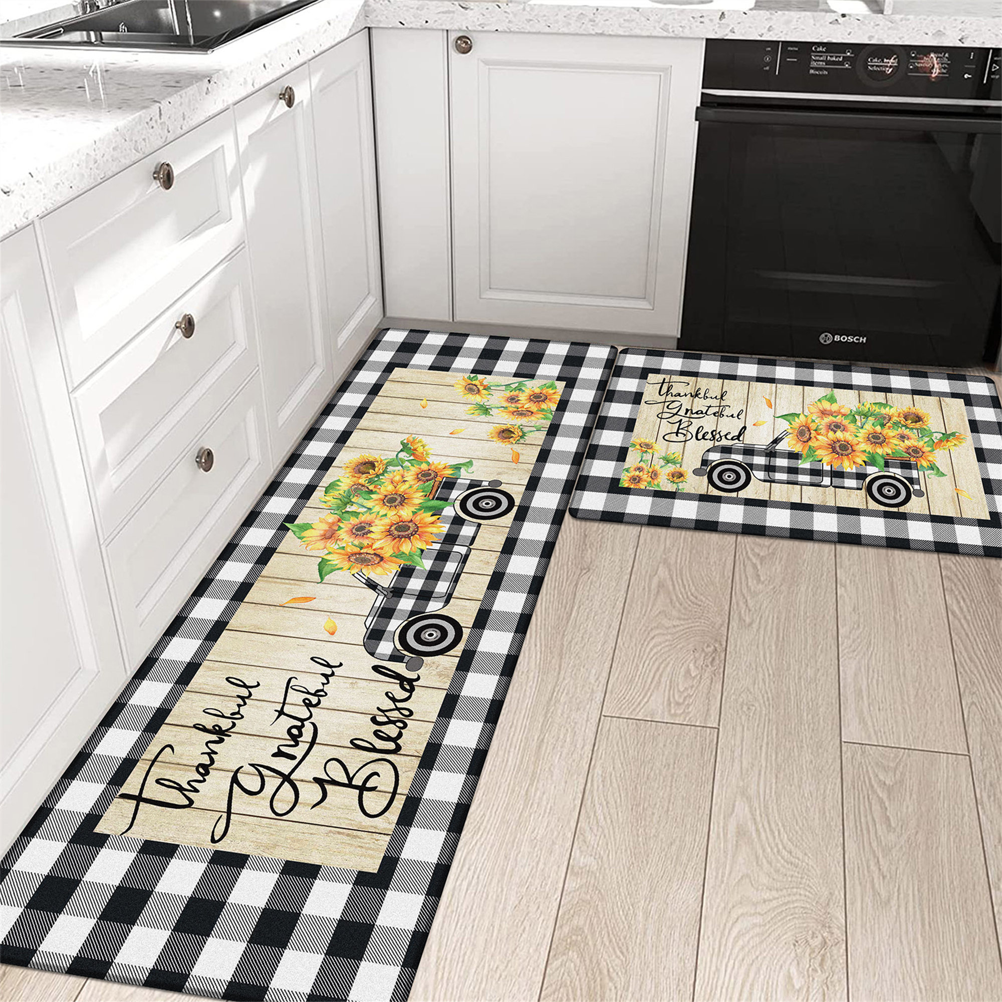 East Urban Home Cavallier Anti Fatigue Kitchen Mat and Runner (Set of 2