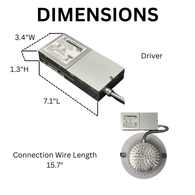 Éclairage à DEL architectural E2 L Lighting | 8 po | Puissance réglable 30/40 / 50W | 0-10V à intensité variable | 3CCT réglable 3000K 4000K 5000K