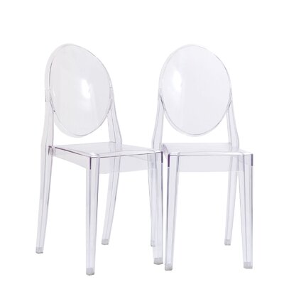 Casper Modern Acrylic Stacking Two Dining Side Chairs in Clear by Modway -  Nicer Interior, AP6129C-2