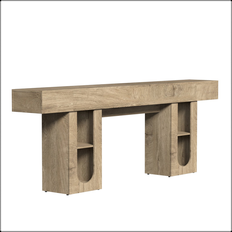 Console avec prise et tablettes réglables, 63" L, Bleu