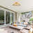 Modern 6-Light Gold Flush Mount Ceiling Fan With Remote Control