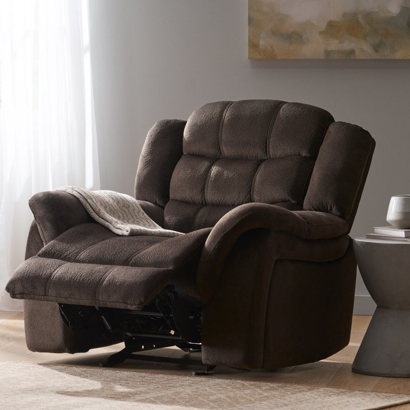 Design classique, tissu moelleux, fauteuil inclinable oscillant, Brun