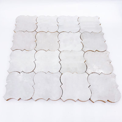 Joya 4.5 in. x 4.75 in. Arabesque Glazed Ceramic Tile