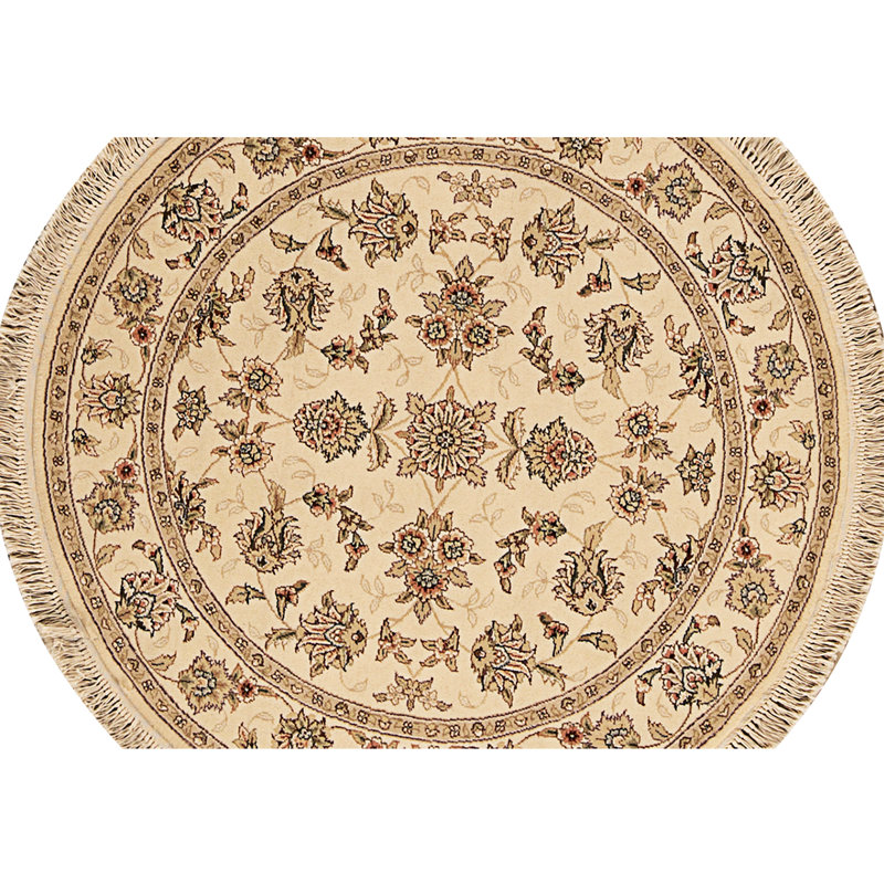 High-Quality Hand-Knotted Ivory Area Rug