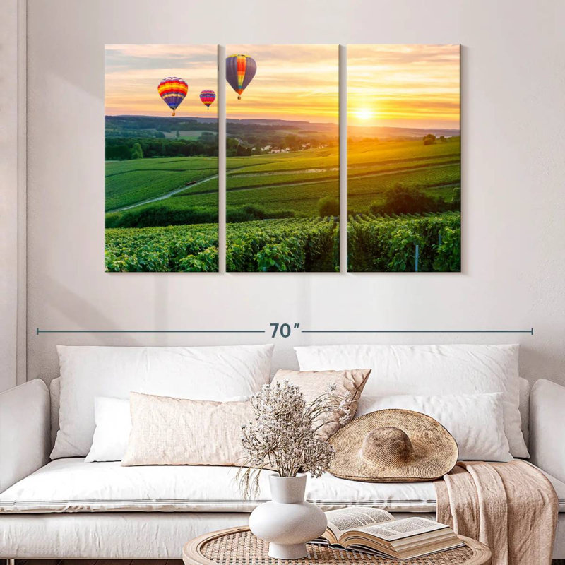 Ballons Alvord au-dessus du vignoble, H 32 po x l 50 po