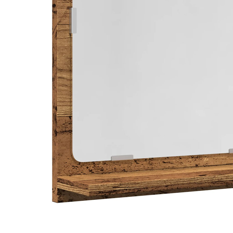 Miroir de salle de bain mural vidaXL, Gris Sonoma, 14,57 po x 15,75 po