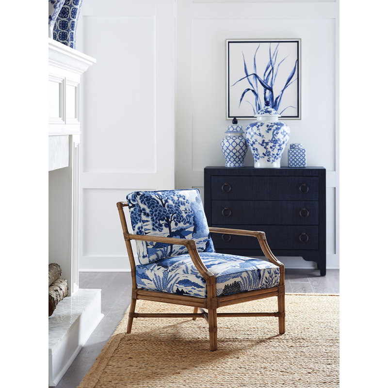 Barclay Butera Upholstery Armchair, Blue/White