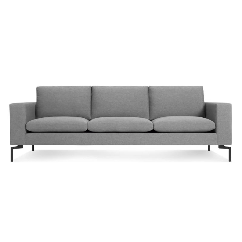 New Standard Sofa, Spitzer Gray 100% Polyester, 32" H x 92" W x 35" D, Black