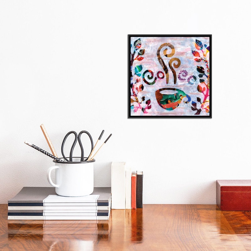 «Coffee» par Artpoptart, reproduction d'art sur toile tendue, H 12 po x l 12 po x P 1,5 po, Toile avec cadre noir