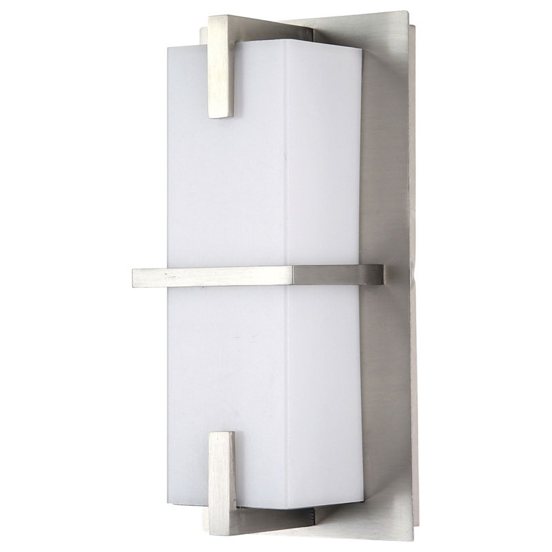 Applique murale rectangulaire avec bande horizontale ouverte et verticale 30K / 40K / 50K 120V nickel brossé à intensité variable