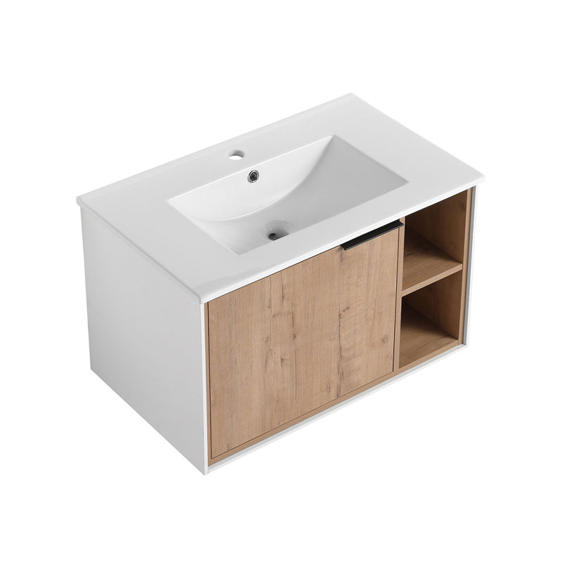 Corris 30 " W Free Standing Wall Mounted 1 Single Vanity Bathroom Vanity With Ceramic Top