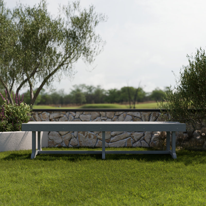 Banc de pique-nique en plastique Heritage, H 17,5 po x l 42 po x P 18 po, Gris clair