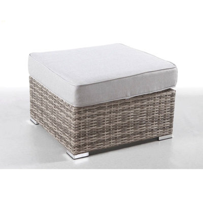 Fully Assembled Outdoor Ottoman With Cushion