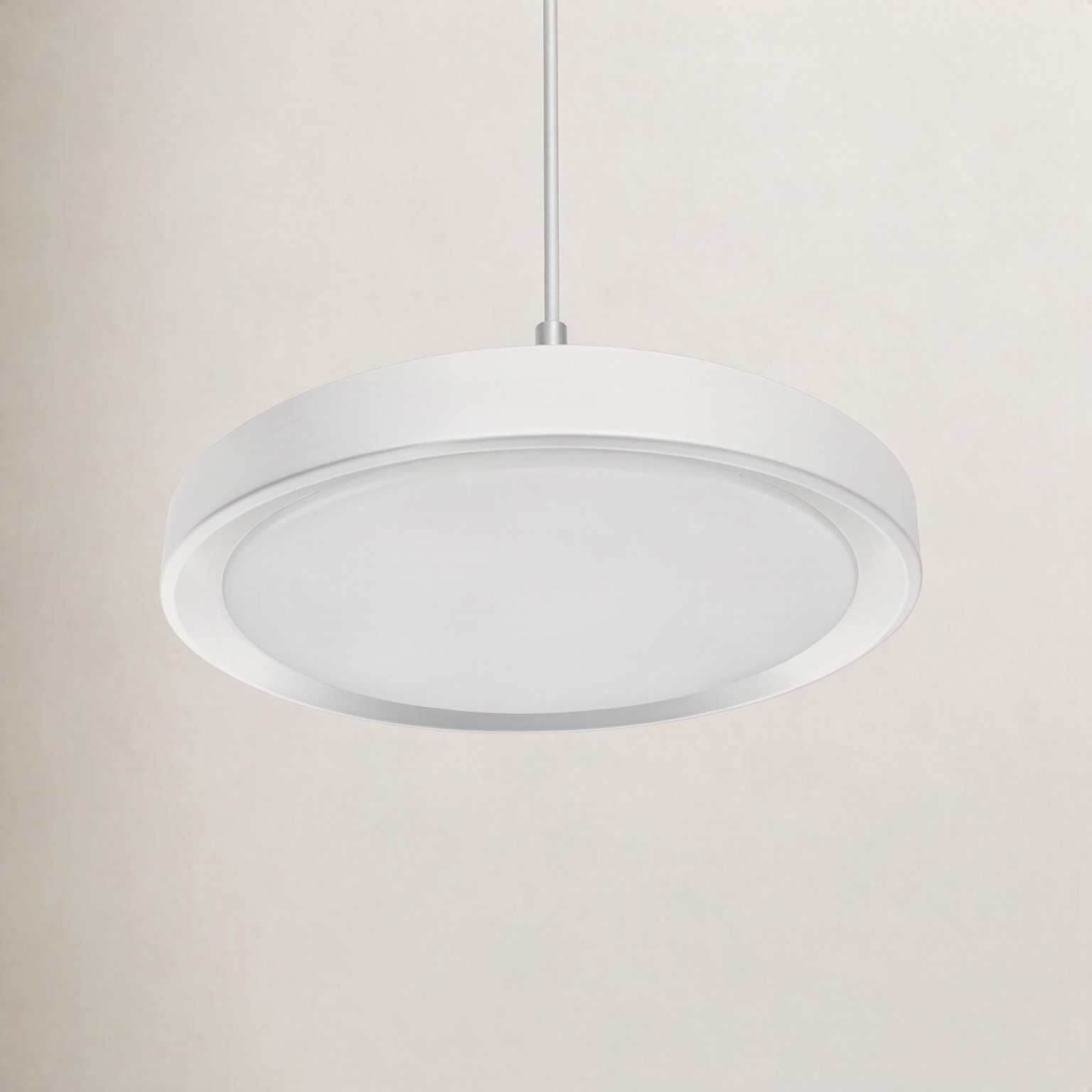 Single Light LED Flush Mount, Matte White