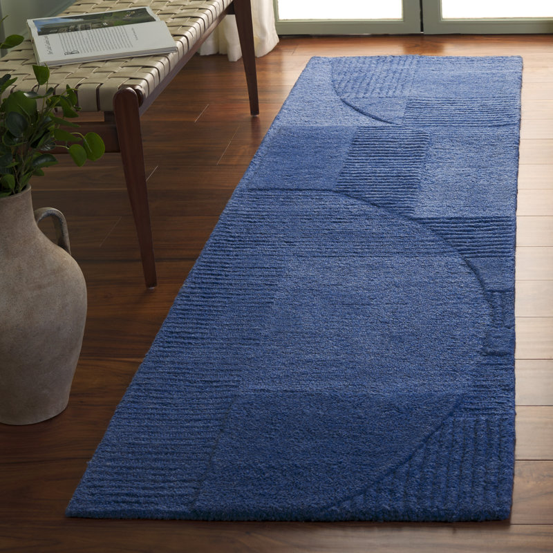 Ivanenko 401 Hand Tufted Polyester Pile Geometric Shapes Indoor Use Only Rug, Runner 2'3" x 9'