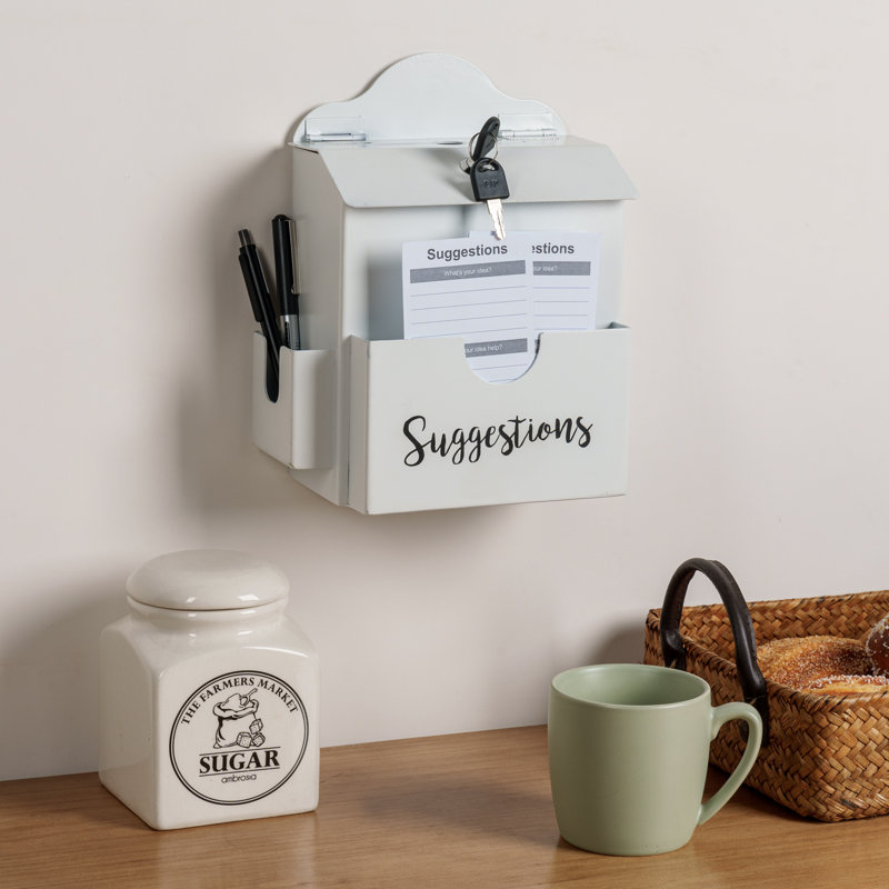 MyGift Locking Drop Box, White