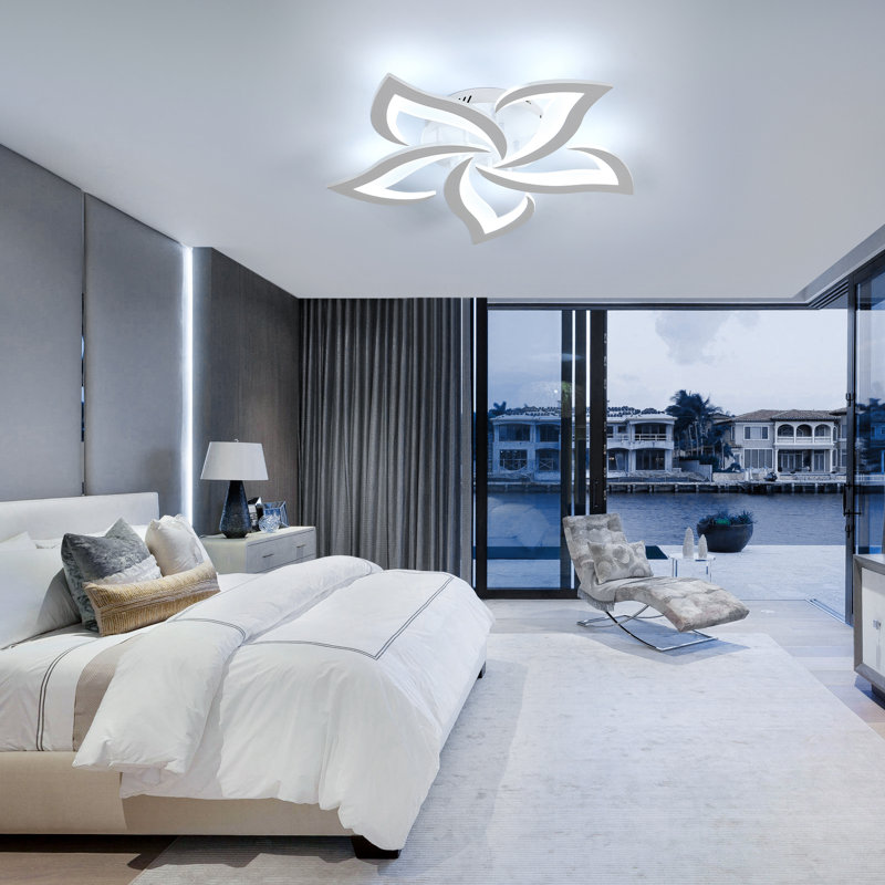 Rachna 5-head 60cm LED Integrated Semi Flush Mount Ceiling Light, 6000K, White