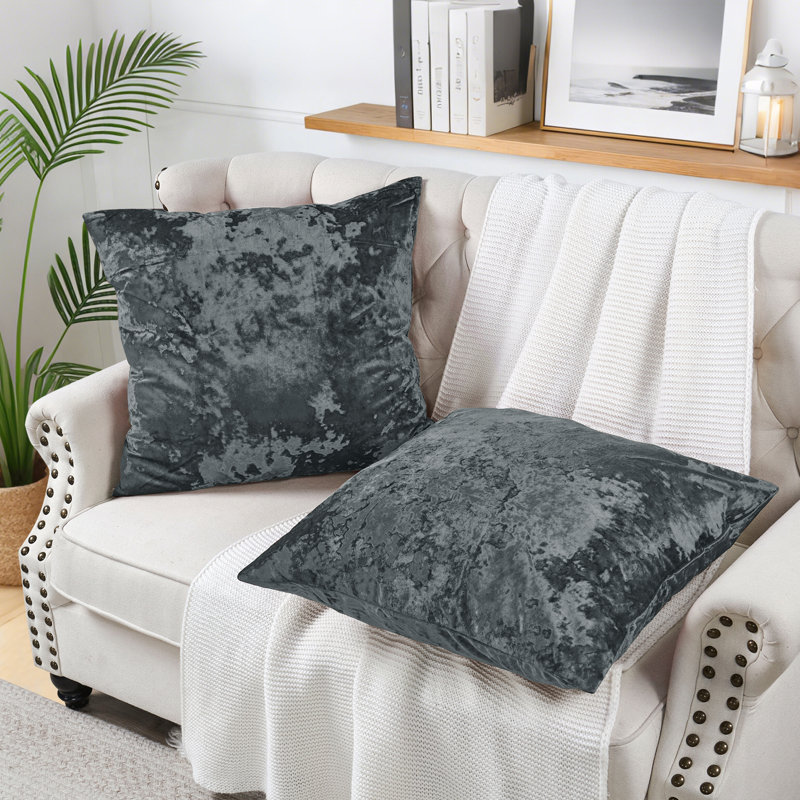 Housse de coussin en velours écrasé Euro, Métal industriel