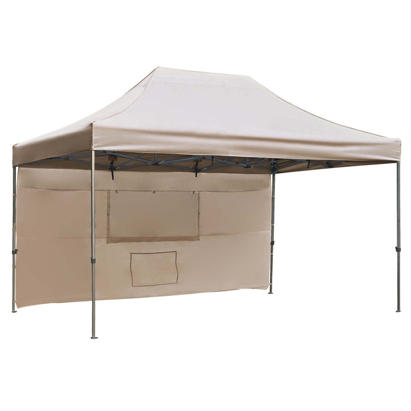 Tente 10 po x 15 pi à hauteur ajustable avec 4 parois latérales et protection contre les rayons UV, Kaki