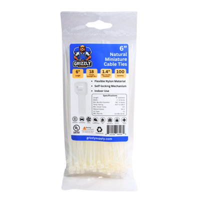 6" 18lb Miniature Cable Tie 100/bag