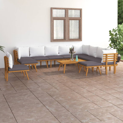 Chaise longue avec coussins 4 pièces Damita