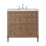 Asellus 36"W x 22"D Bath Vanity in Reclaimed Gray with White Marble Top and White Basin