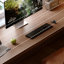 Bureau en fer massif en forme de L brun noyer + noir-847565307-847565305