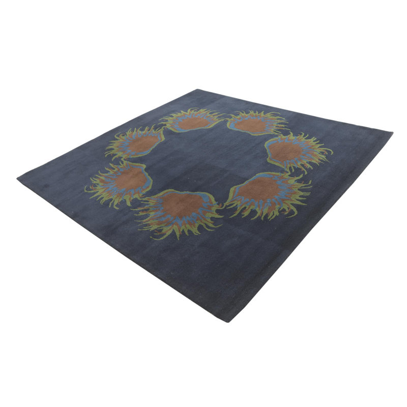 Tapis carré bleu marine Orlando