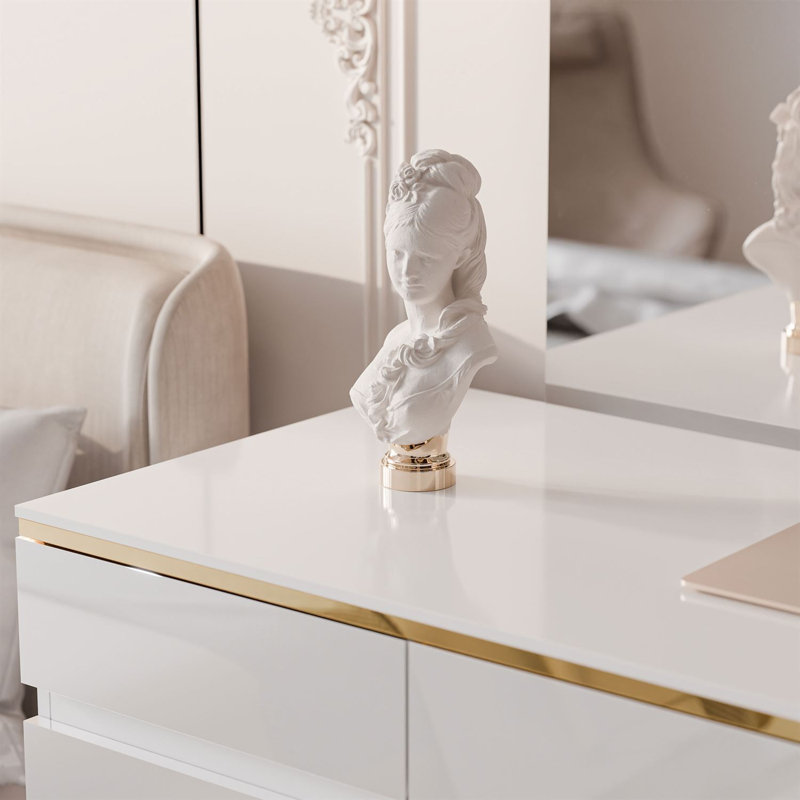 Desk AURORA with drawers, Gold