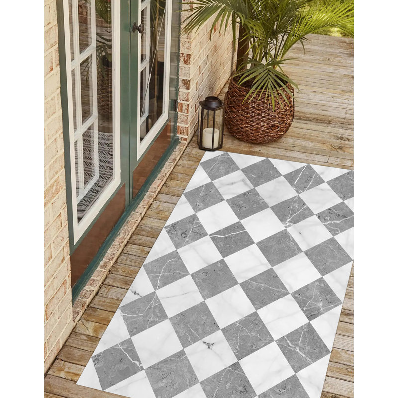 Romach Geometric Vinyl Machine Printed Area Rug, Rectangle 200 x 300cm