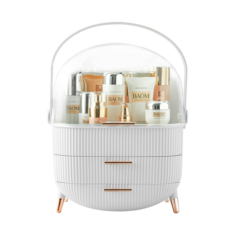 Childers Plastic Makeup Organiser, White