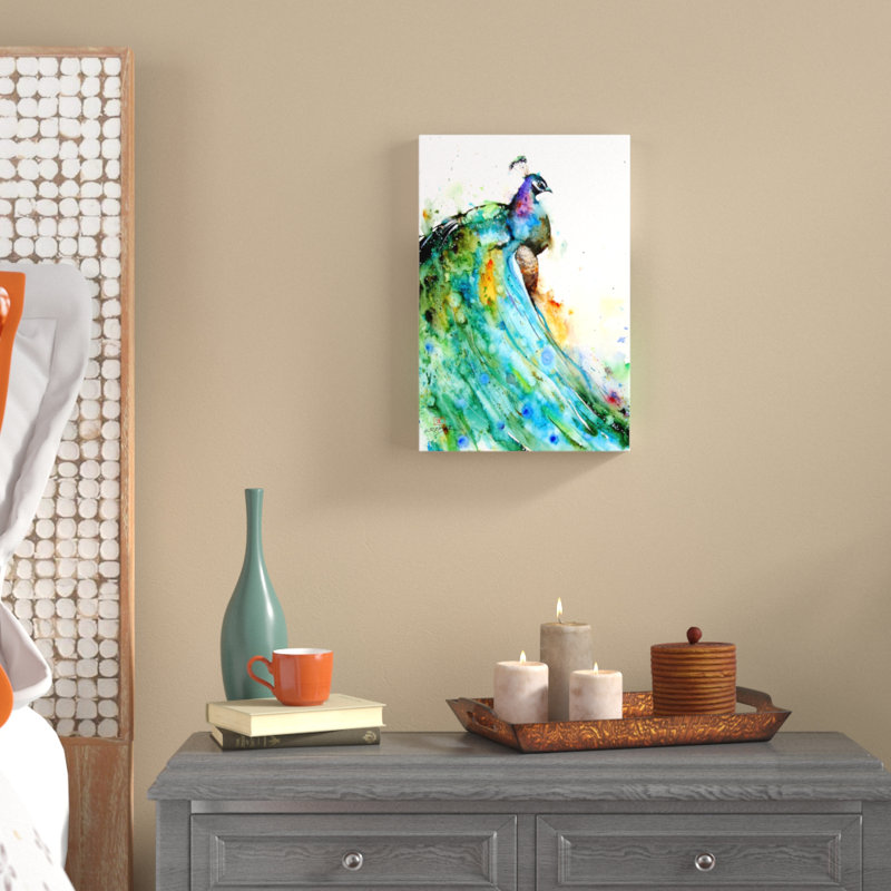 « faisan », peinture sur toile, H 18 po x l 12 po x P 1,5 po