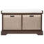 Banc de rangement en pin Landers - Siège de coussin d'entrée de 32 po avec 2 paniers-tiroirs, style maison de campagne-979335688