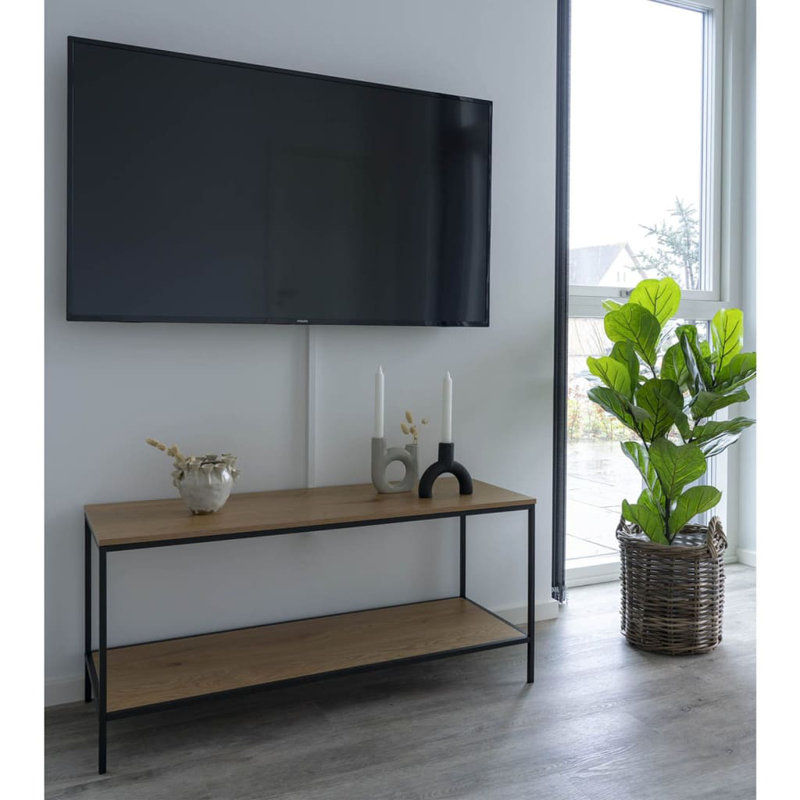 Perina Unfinished TV Stand, Brown/Black