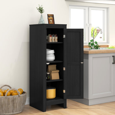 Kitchen Pantry with Adjustable Shelf Single Door for Dining Room
