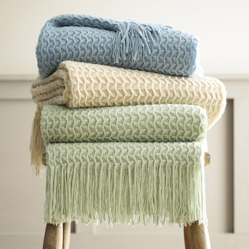 Textured Knit Throw Blanket