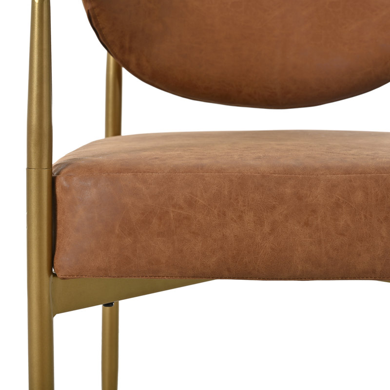Alder Modern Upholstered Dining Armchair With Iron Frame & Toothpick Legs
