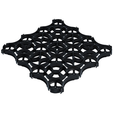 22'' L x 22'' W Plastic Interlocking Deck Deck Tile Kit in Black