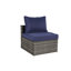 Ensemble de conversation pour patio 8 pièces, ensemble de conversation modulaire en forme de L en osier avec repose-pieds courbé et table en verre pour la piscine-825393178