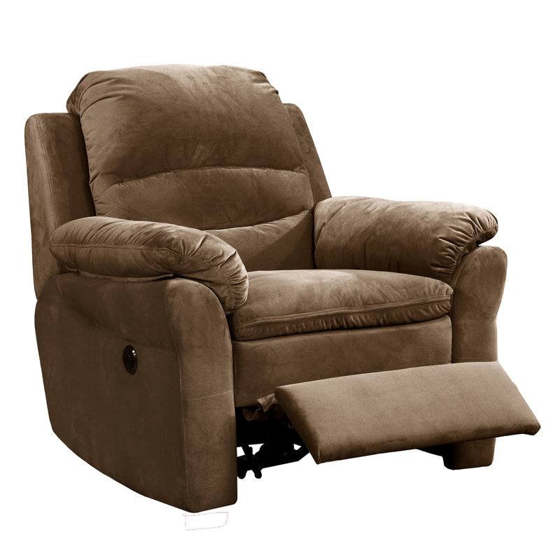 Fauteuil inclinable électrique moderne avec port USB et support lombaire, fauteuil inclinable électrique brun pour le salon