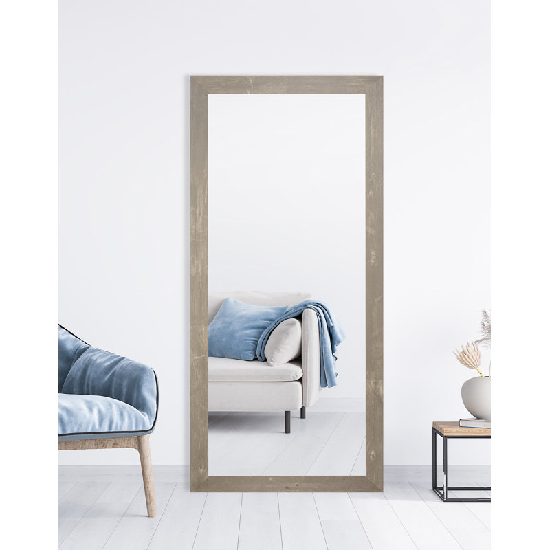 Efemena Engineered Wood Flat Mirror, 66" x 33", Brown