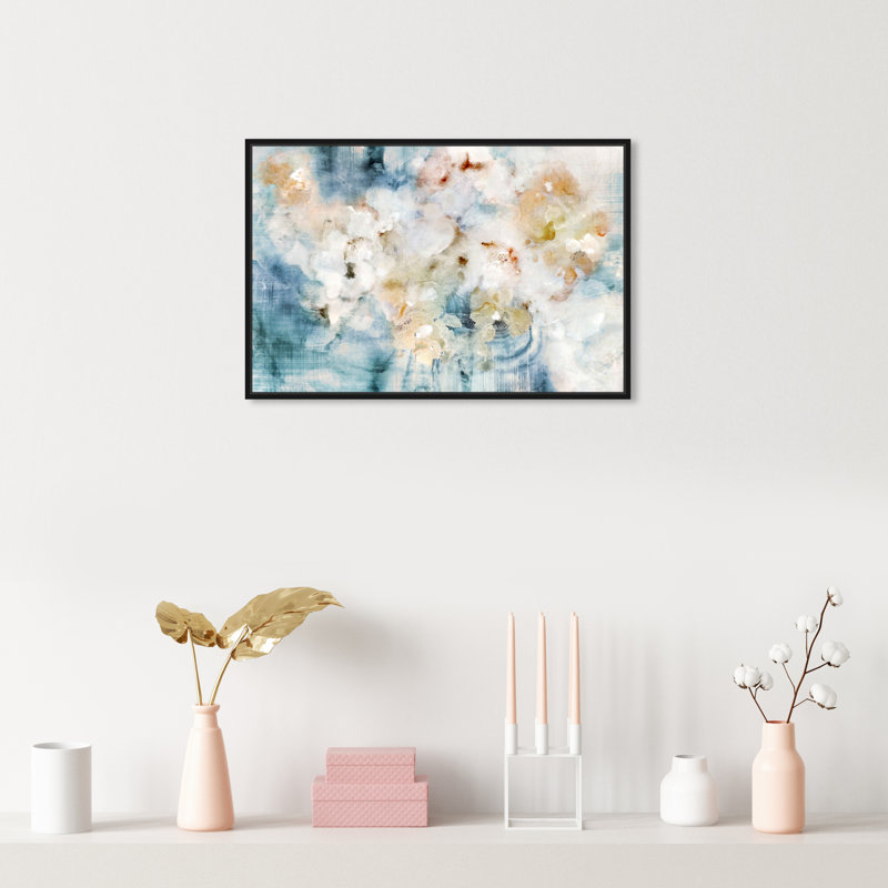«Flowering Petals Morning», impression sur toile, H 16 po x l 24 po, Cadre noir