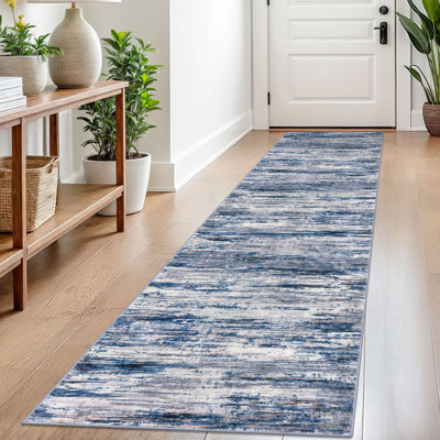 Modern Abstract 2x8 Washable Runner Rug for Hallways Non Slip Soft Carpet Runners for Kitchen Entryway Bedroom